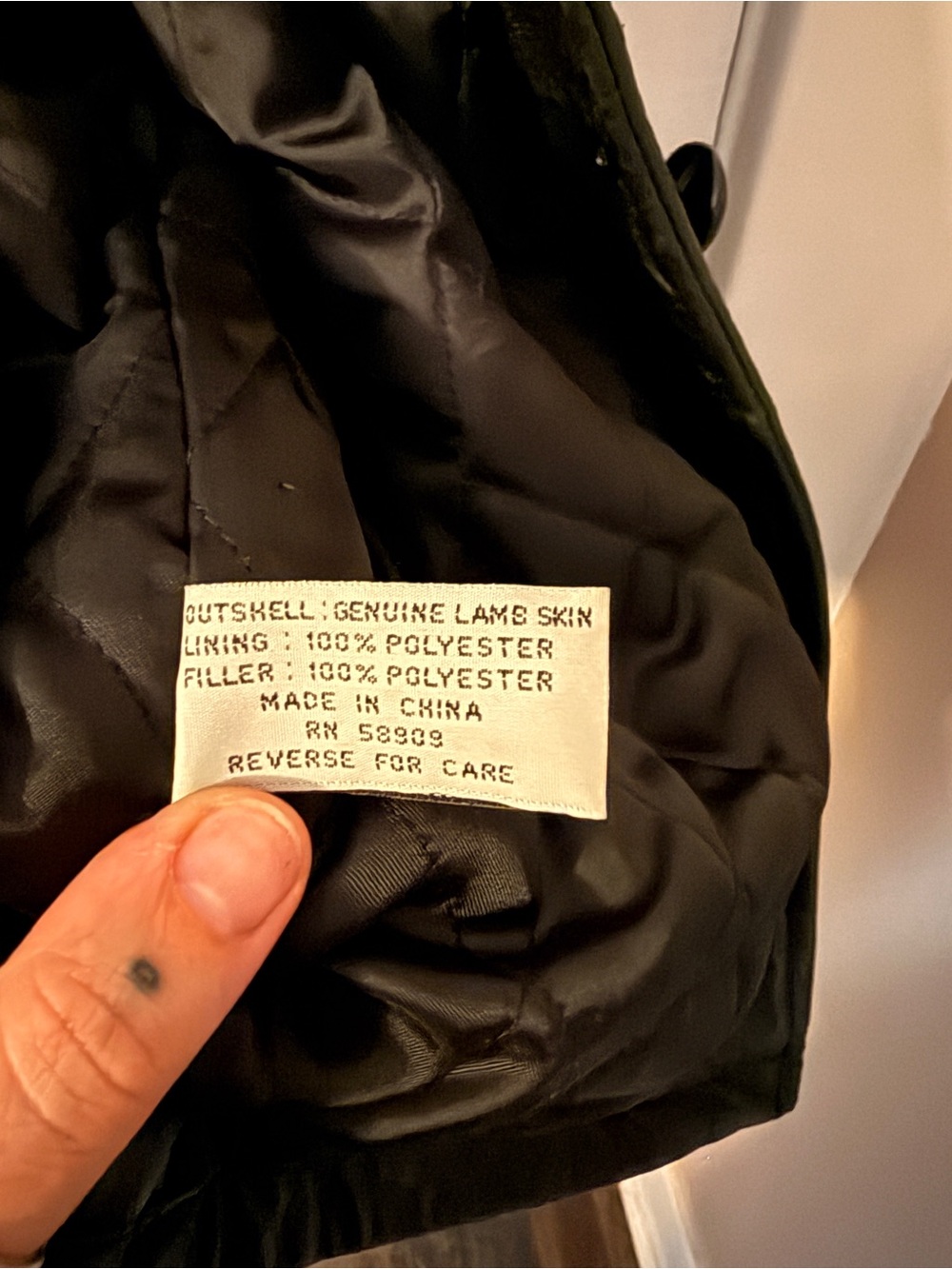 Preston & York Black Genuine Lambskin Leather Coat Jacket Small S Quilted Lining - Picture 4 of 6